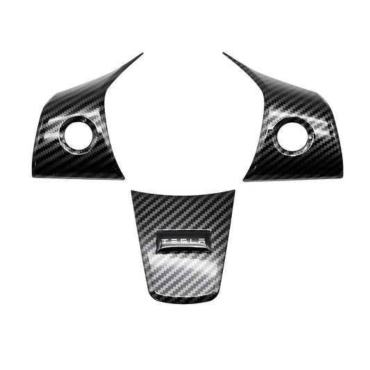 Steering Wheel Carbon Cover Model 3 (2019-2023)/Model Y (2022-2024)